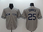 Yankees 25 Gleyber Torres Gray Cool Base Replica Player Stitched Baseball Jerseys (1),baseball caps,new era cap wholesale,wholesale hats